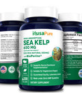 NusaPure Sea Kelp Iodine 325 Mcg Per Capsule with Bioperine. 200 Veggie Capsules (Non-GMO & , Made with Organic kelp)