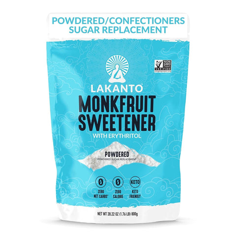 Lakanto Powdered Monk Fruit Sweetener With Erythritol, Powdered Sugar Substitute Sweetener For Baking & Cooking Waffles, Donuts, Cookies & More, Keto, Low Calorie, Low Carb, Vegan, Gluten Free, 1 Lb