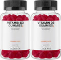 Codeage Vitamin D3 Gummy Vitamins Vitamin D3 5000 IU Gummies Cholecalciferol 125 mcg Soft Pectin-Based Animal Gelatin- Gummy Gummies Vitamins Tasty Strawberry Non-GMO - 2-Pack