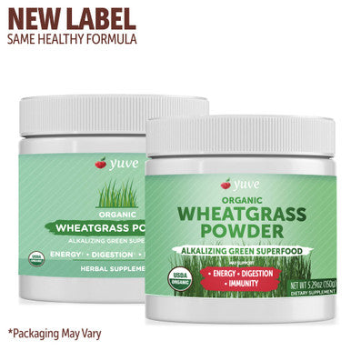 Yuve Organic Wheatgrass Powder, Wheatgrass Juice Powder, Superfood Rich In Vitamins, Antioxidants & Minerals, Non-Gmo & Gluten-Free Wheat Grass Powder, 60 Servs