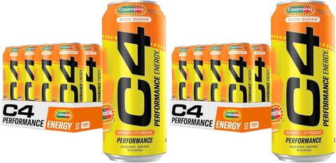 C4 Performance Energy Drink Cosmic Rainbow, Zero Sugar Carbonated Preworkout Energy, 200mg Caffeine with Beta Alanine, 16 Fl Oz (12 Pack), Packaging May Vary