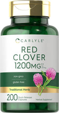 Carlyle Red Clover Capsules 1200Mg | 200 Count | Trifolium Pratense | Non-Gmo, Gluten Free | Red Clover Blossom Extract Supplemen
