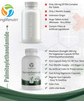 LongLifeNutri Palmitoylethanolamide 400 Mg Capsules - 120 Veggie Pills | Micronized Pea Formula | Premium Quality Supplement