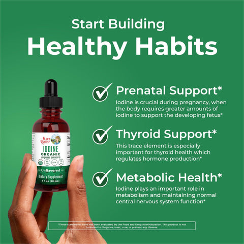 MaryRuth Organics Iodine Liquid Drops Potassium Iodide 1 Year Supply 450 Servings Thyroid Health USDA OrganicVegan NonGMO Gluten Free 1 Fl Oz