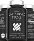 Green Lipped Mussel Capsules 1000mg - Pure New Zealand Green Lipped Mussel Powder for Humans & Dogs - 90 Tablets - High Strength Supplement 500mg per Capsule - Made in The UK