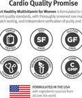 Dr. Sinatras Heart Healthy Multivitamin For Women With Vitamin D 1000 Iu A B12 C E Biotin Folate And Zinc 90 Tablets 30Day Supply