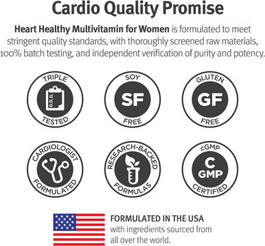 Dr. Sinatras Heart Healthy Multivitamin For Women With Vitamin D 1000 Iu A B12 C E Biotin Folate And Zinc 90 Tablets 30Day Supply