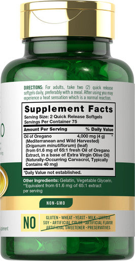 Carlyle Oregano Oil Extract Max Potency 150 Softgel Capsules Non-Gmo And Gluten Free Formula Contains Carvacrol
