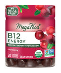 MegaFood B12 Energy Gummies - Vitamin B12 - Supports Energy Metabolism - B12 Gummies For Adults - Methylcobalamin B12- Vegan Supplement Certified Organic Non Gmo- Cranberry- 70 Gummies 35 Servings