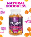 Collagen Gummies With 2500Mcg Biotin, Vitamin C & Zinc - Hydrolyzed Collagen Peptide Type 1 & 3 Supplement - Advanced Hair, Skin & Nail Growth Support For Women & Men, Gluten Free, Non-Gmo - 120 Count