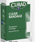 Curad Clear Plastic Self-Adhesive Bandages 3/4" x 3" Essential First Aid Supplies 30 per Box Pack of 6