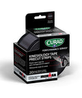 Curad Performance Series Ironman Kinesiology Tape Black 2 in x 10 in 1 Roll of 20 Precut Strips