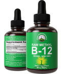 Raw Methyl B12 Liquid Drops. Sublingual Fast Acting Advanced Vegan