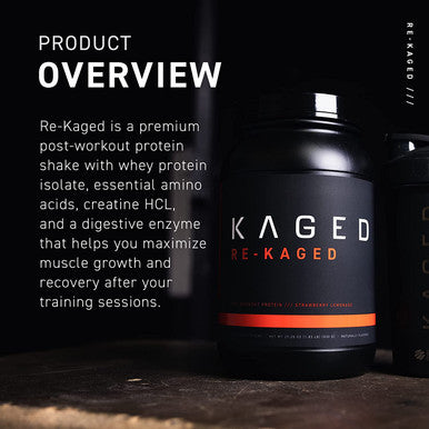 Post Workout Protein Powder, RE-KAGED Whey Protein Powder, Great Tasting Protein Shake with Whey Protein Isolate for Fast Post Workout Recovery with Complete BCAAs & EAAs, Strawberry Lemonade