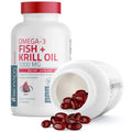 Bronson Omega-3 Fish + Krill Oil 1000 MG EPA Astaxanthin Premium Blend - Joint, Brain & Eye Health - Non GMO, Heavy Metal Tested, 120 Softgels