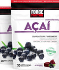 Force Factor Acai Soft Chews for Immune Support Oxidative Stress Defense Superfood and Antioxidants Supplement Non-GMO Gluten- and Vegan Acai Berry Flavor 30 Soft Chews 2-Pack