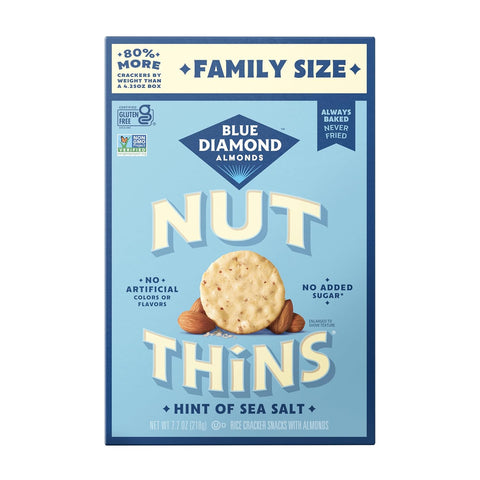 Blue Diamond Almonds Nut-Thins Hint of Sea Salt, 4.25 oz, Pack of 6