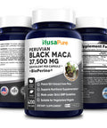 NusaPure Black Maca Root 37,500mg Equivalent per caps (50:1 Extract) 200 Veggie Capsules (Vegan, Non-GMO, Gluten-Free)