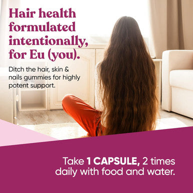 Eu Natural Vibrance Hair Growth Vitamins for Women Grow Hair Faster Healthier and Stronger with Potent MultiBlend of Biotin & OptiMSM Supports Thicker Shinier Hair & Regrowth 60 Vegetarian Soft Capsules