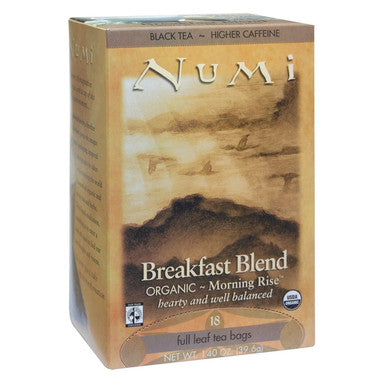 Numi Organic Tea Breakfast Blend 18 Count Box of Tea Bags Black Tea (Packaging May Vary)