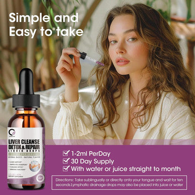 2 Pack Liver Cleanse Detox & Repair Liquid Drops With Milk Thistle, Artichoke Extract, Liver Supplement For Liver Cleanse & Detox, Antioxidant, Digestive Support,Vegan - 4 Fl Oz