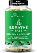 Eu Natural Breathe Inhaler Support Supplement Sinus, Lungs, Open & Clear Airways Seasonal Nasal Health, Bronchial Wellness, Healthy Chest Quercetin, Vitamin D, Bromelain Pills 60 Vegetarian Soft Capsules