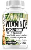 Vitamin D3 5000 Iu Supplement 125 Mcg Soft Gels Specially For Sensitive Stomachs Supplements With Organic Olive Oil Best Vitamin D3 Supplement For Women & Men Made In Usa