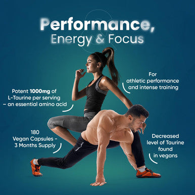 Weightworld L Taurine 1000mg Capsules - 180 High Strength Taurine Capsules (3 Months Supply) - Vegan Amino Acid Taurine Supplement for Overall Health - Pre-Workout Supplement for Men & Women