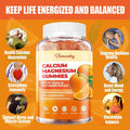 Calcium Magnesium Zinc Gummies With Vitamin D3 & K2 - High Absorption Magnesium Glycinate 400Mg - Sugar Calcium Supplement - Support Nerve Muscle Mood & Immunity - For Adults Men Women Kids