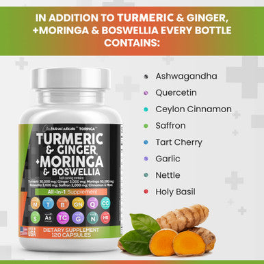 Turmeric Curcumin Ginger Moringa Boswellia Saffron Supplement