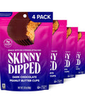 SkinnyDipped Dark Chocolate Coconut Almond Bites, Low Sugar Chocolate Coconut Bar, 3.17oz Resealable Bags, Pack of 4 (24 Bites Total)