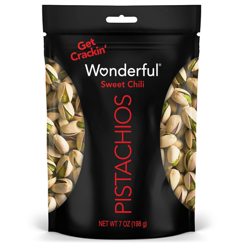 Wonderful Pistachios In Shell, Sweet Chili Flavored Nuts, 14 Ounce Bag, Protein Snacks, Gluten Free, Healthy Snack