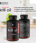 Sports Research Krill Oil Supplement with EPA DHA Omega 3 Phospholipids Astaxanthin from Antarctic Krill Highest Concentration of Krill Oil for Men Women 1000mg 60 Softgel Capsules