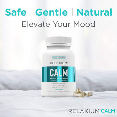 Relaxium Relaxium Calm Non-Habit Forming Stress & Mood Support Supplement Elevate Mood & Boost Relaxation with Ashwagandha 5-HTP GABA Made in USA (60 Vegan Capsules 30 Day Supply)
