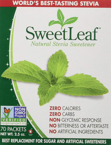 Sweetleaf Stevia Packets - Zero Calorie Natural Stevia Powder No Bitter Aftertaste Sugar Substitute for Keto Coffee Nothing Artificial Non-GMO Stevia Sweetener Packets 70 Count (Pack of 2)