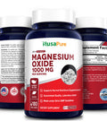 Magnesium Oxide 1,000mg 180 Veggie Caps (Non-GMO & )