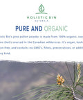 Organic Pine Pollen Powder by Holistic Bin | Pharmaceutical Grade, Wild Harvested, Golden Pine Pollen | Non GMO, No Additives | Pure Pollen Supplement Made from The Ghost Pine Tree, 20 g
