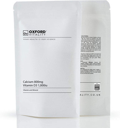 Calcium & Vitamin D Tablets | 1000iu Vitamin D3 Supplement for Bone Health and Metabolism | Oxford Vitality