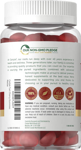 Carlyle Tart Cherry Gummies | 2000mg | 70 Count | Cherry Flavor | Vegan Non-GMO and Gluten Formula