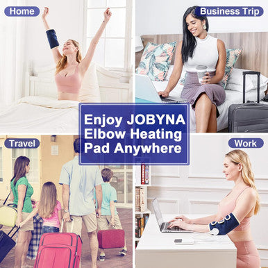 Jobyna Elbow Heat Pad For Pain Relief Electric Portable Heating Pad Elbow Brace For Tendonitis And Tennis Elbow 86 -158 Adjustable Heat Therapy 10-90Min Auto Shut Off Timer