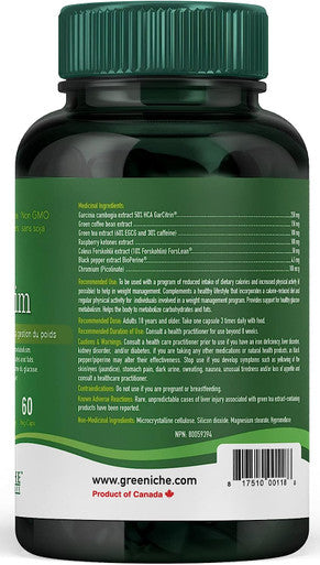 Greeniche VegeSlim, 60 Capsule, Weight Management Supplement, Burns Fats & Boost Metabolism, Suppress Appetite, Free From Gluten, Soy & Dairy, Non GMO