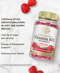 Solgar Methyl B12 Gummies For Adults 1 500Mcg Ultra Potency Vitamin For Energy & Metabolism Support Raspberry Flavor Vegan & Gluten Free Gummy For Women & Men 2 Month Supply 60 Servings 2G Sugar