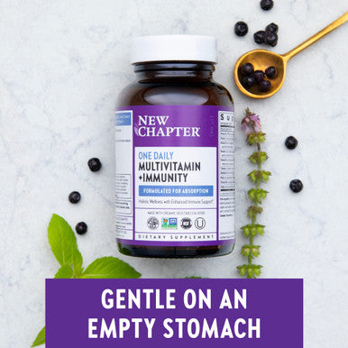 New Chapter One Daily Multivitamin + Immunity Enhanced Immune Support from Extra Vitamin C, D3 & Zinc + Clinical-Strength Holy Basil* 100% Vegetarian, Non-GMO, Certified Gluten Free, 30 ct