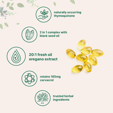 Micro Ingredients Oil of Oregano Softgels 6000mg Per Serving 300 Count | 2 in 1 Formulated with Black Seed Oil 200mg 4X Strength Carvacrol & Thymoquinone | Plant Based Non-GMO & Immune Support