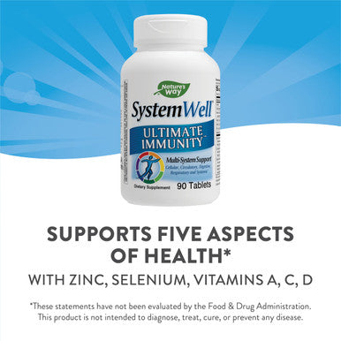Nature'S Way Systemwell Ultimate Immunity, Multi-System Support* With Vitamins C, A, & D, Zinc, And Selenium, 90 Tablets