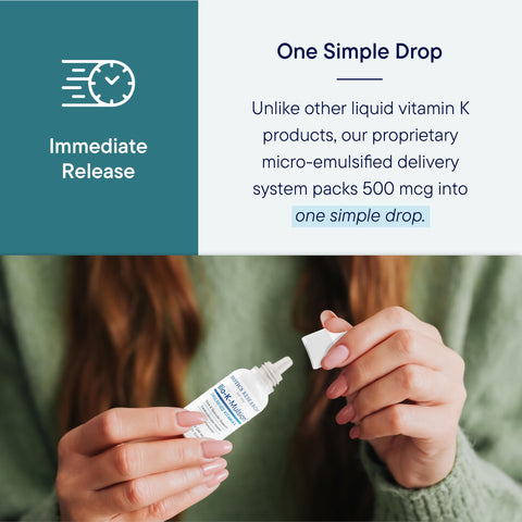 BIOTICS RESEARCH Bio K Mulsion Liquid Vitamin K Drops 500 mcg/S Vitamin K1 phytonadione for Adults VIT K Supplement Strong Bones Heart Health Blood Clotting Support 1 fl oz