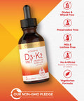 Carlyle Vitamin D3 With K2 Liquid Drops | 2 Fl Oz | Mk-7 Supplement