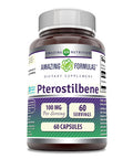 Amazing Formulas Pterostilbene 100 Mg Per Serving 60 Capsules Supplement | Non-Gmo | Gluten Free | Made In Usa