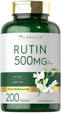 Carlyle Rutin Supplement 500Mg | 200 Caplets | Vegetarian, Non-Gmo, Gluten Free