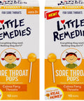 Little Remedies Sore Throat Pops made with Real Honey 10Lollipops per Pack 2Pack